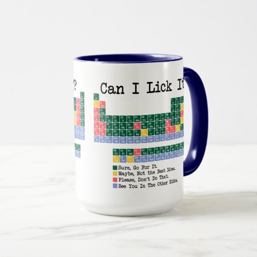 Mug Can I Lick It Chemistry Periodic Table–Fun Science (Devant droit)
