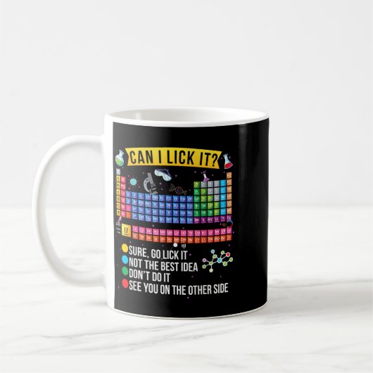 Mug Can I Lick It Periodic Table Funny Science Chemist (Gauche)