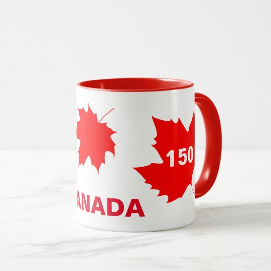 Mug Canada 150 ans anniversaire unique (Devant droit)