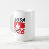 Mug Canada 2026 Soccer Fan Design with Maple Leaf (Devant gauche)