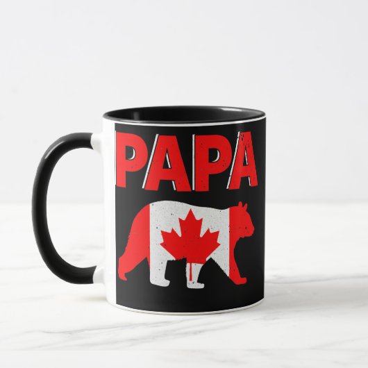 Mug Canada Drapeau Papa Ours Drôle Papa canadien Père  (Gauche)