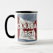 Mug Canada first. Conservative Party Canada message.  (Gauche)
