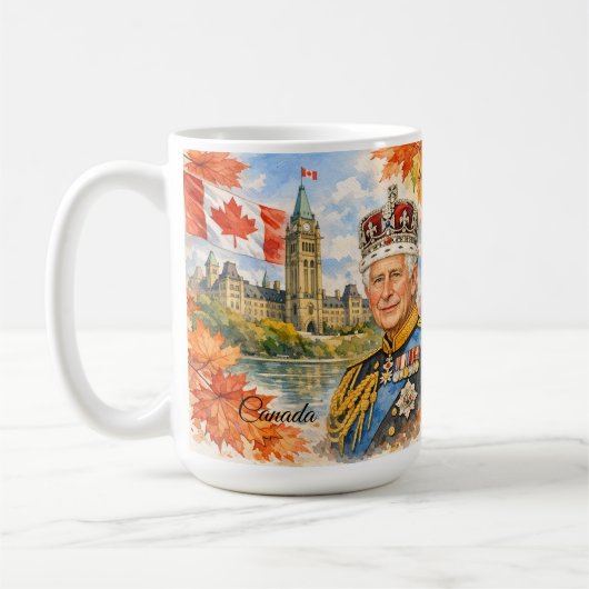 Mug Canada. Roi Charles |||. Reine Elizabeth ||. (Gauche)
