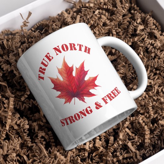 Mug Canada Vraie Nord Forte et libre Feuille d'érable