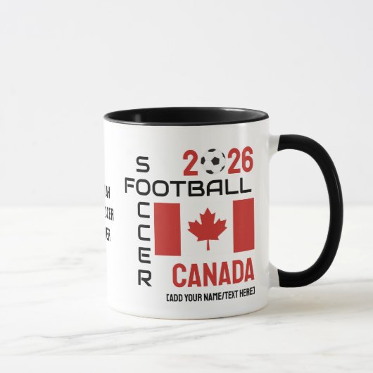 Mug CANADA World Football Nom personnalisé 2026 TOUTE  (Droite)