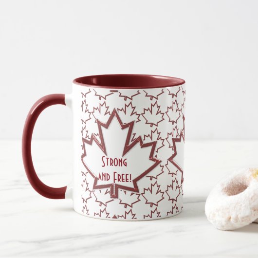 Mug canadien de café Feuille d'érable (Avec donut)