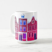 Mug Canal Houses Row Amsterdam Hollande Pink (Devant gauche)