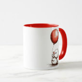Mug Canard à boulettes à boulettes rouges (Devant droit)