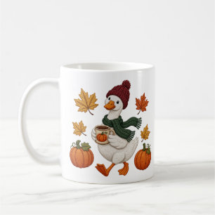 Mug Canard automnal cosy avec feuilles de café à la ci