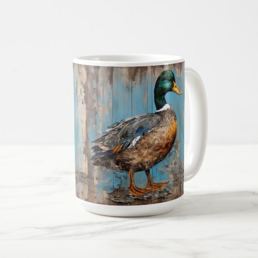 Mug Canard, colvert, charme rustique, cadeau pour lui (Devant droit)