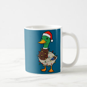 Mug Canard colvert de Noël mignon avec des lumières de