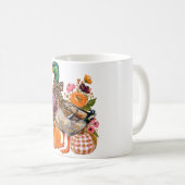 Mug Canard colvert préppy d'automne à nœud léopard et (Devant droit)