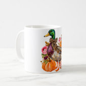Mug Canard colvert préppy d'automne à nœud léopard et (Devant gauche)