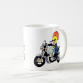Mug Canard Cool Faisant de la Moto (Devant droit)