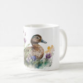 Mug Canard D'Aquarelle En Fleurs (Devant droit)