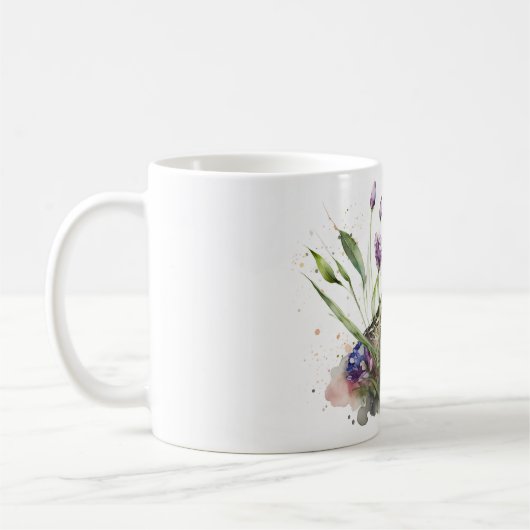 Mug Canard D'Aquarelle En Fleurs (Gauche)