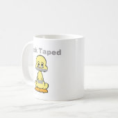 Mug Canard de jaune d'humour de ruban adhésif attaché (Devant gauche)