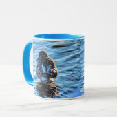 Mug Canard de Mallard dans la rivière Winter - Photo F (Devant gauche)