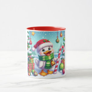 Mug Canard de Noël coloré mignon