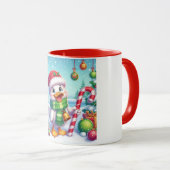 Mug Canard de Noël coloré mignon (Devant droit)
