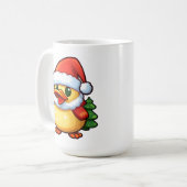 Mug Canard de Noël mignon dans chapeau de Santa (Devant gauche)