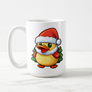 Mug Canard de Noël mignon dans chapeau de Santa