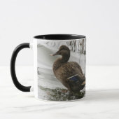 Mug Canard gris sur la nuit du lac (Gauche)