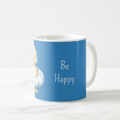 Mug Canard jaune heureux bleu (Devant droit)
