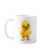 Canard Jaune Mignon Portant des Bottines de Pluie
