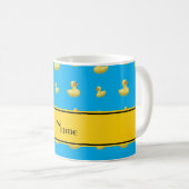 Mug Canard jaune nommé fait sur commande en caoutchouc (Devant droit)