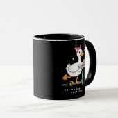 Mug Canard régulateur d'émotions sur un scooter (Devant droit)