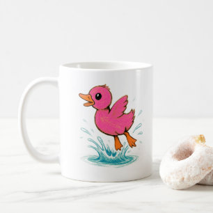 Mug Canard Rose Mignon Nom Personnalisé