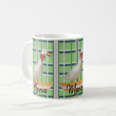 Mug Canard Vert Noir Plaid Musique (Devant gauche)
