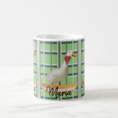 Mug Canard Vert Noir Plaid Musique (Centre)