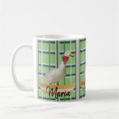 Mug Canard Vert Noir Plaid Musique (Gauche)