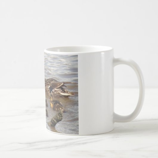 Mug Canards de mère et de bébé sur la rivière (Droite)