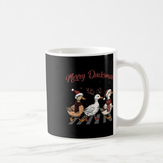 Mug Canards de Noël Merry Ducksmas Drôle Animaux Fêtes (Droite)