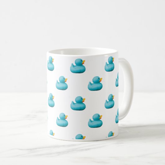 Mug Canards en caoutchouc bleu personnalisables par st (Devant droit)