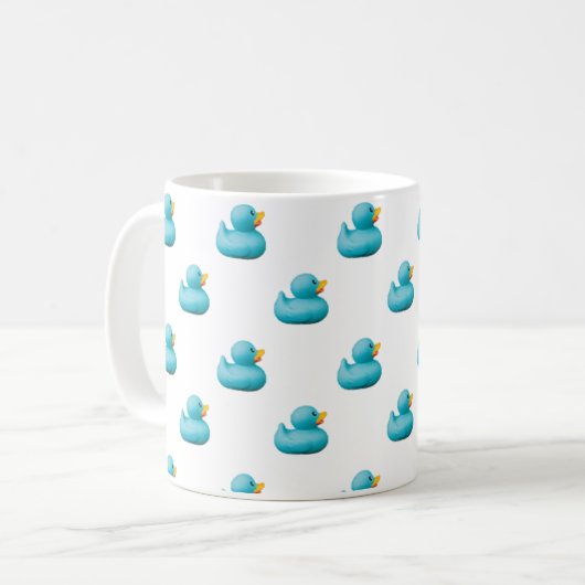 Mug Canards en caoutchouc bleu personnalisables par st (Devant gauche)