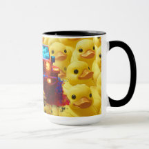 Canards jaunes avec un camion Peep 4x4