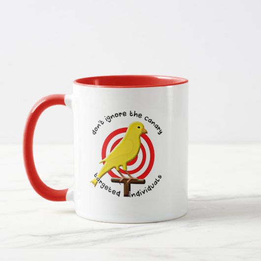 Mug Canari de sensibilisation individuelle ciblée avec (Gauche)