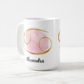 Mug Cancer Aquarelle Zodiac Design Café (Devant gauche)