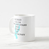 Mug Cancer Bully (ruban bleu clair) (Devant gauche)