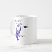 Mug Cancer Bully (ruban bleu foncé) (Devant gauche)