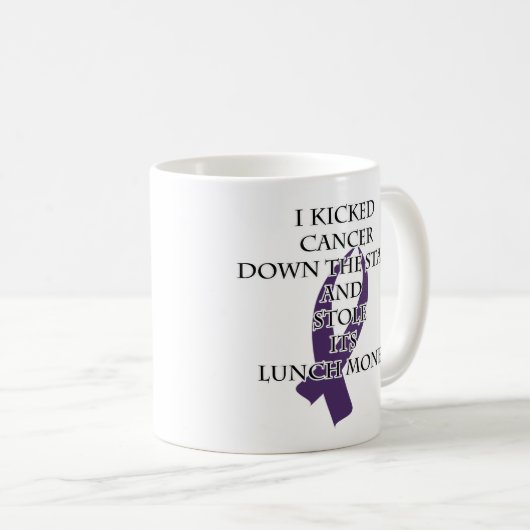 Mug Cancer Bully (Ruban pourpre) (Devant droit)