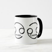 Mug CANCER, Conception abstraite du signe zodiaque, (Devant droit)