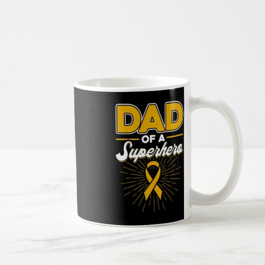 Mug Cancer De L'Enfance Papa D'Un Ruban Superhéros (Droite)
