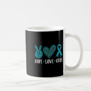 Mug Cancer de l'ovaire Hope Love Cure Ruban Turquoise