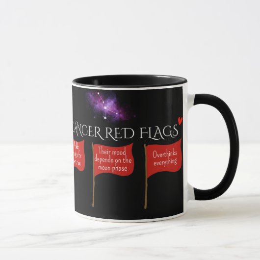 Mug Cancer Drapeaux rouges Astrologie Musique | Drôle  (Droite)