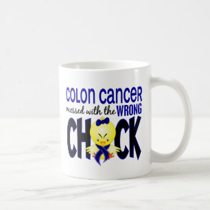 Mug Cancer du colon sali avec le poussin faux